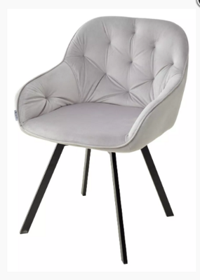 Стул GALE 360° поворот. BLUVEL-03 LIGHT GREY, велюр/ черный каркас